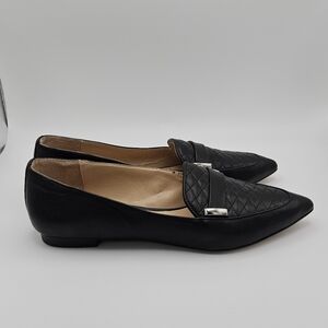 ZAC Zac Posen black leather quilted Nayeli pointed toe loafers size 7.5
